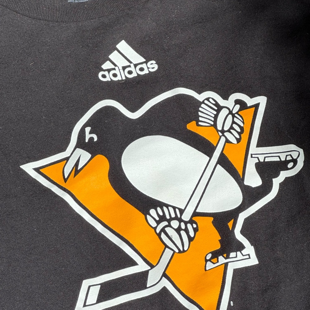 Adidas Pittsburgh Penguins Black Tshirt Mens Size Large